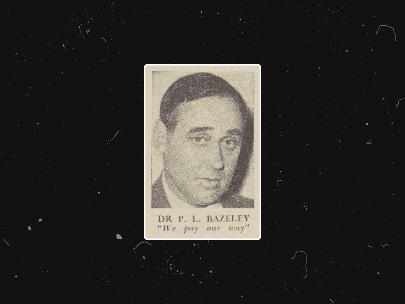 Profile image of Dr Percival Bazeley from an archival newspaper
